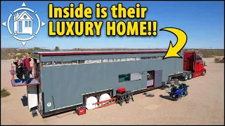 They built a luxury Tiny Home inside of a 18-wheeler Semi  Truck