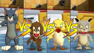 Tom and Jerry in War of the Whiskers Jerry Vs Tom Vs Tyke Vs Duckling (Master Difficulty)