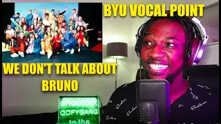 We Don’t Talk About Bruno | BYU Vocal Point (feat. Encanto’s ORIGINAL Dolores) | SINGER REACTION