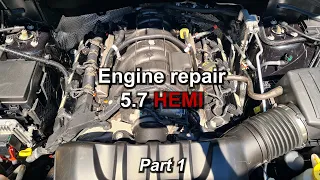 Engine repair 5.7 HEMI. Part 1 / Ремонт двигателя 5.7 HEMI. Часть 1