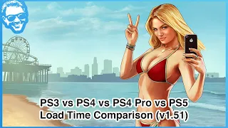 Grand Theft Auto V (v1.51) + GTA Online (v1.52) Load Time Comparison - PS3 vs PS4 vs PS4 Pro vs PS5