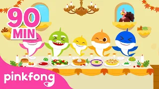Happy Thanksgiving Day from Baby Shark Family💙 | Sing Along with Baby Shark | Compilation | Pinkfong