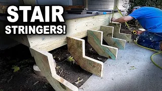 How to Build Stair Stringers - Making My Deck Stairs