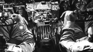 Pilots operate controls seated in C-47 Skytrain and prepare to land during traini...HD Stock Footage