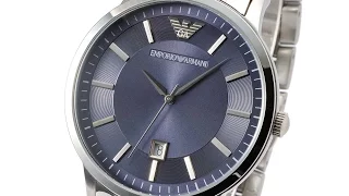 EMPORIO ARMANI AR2477 MENS WATCH CLASSIC SILVER BLUE エンポリオアルマーニ シルバー ブルー レビュー メンズ