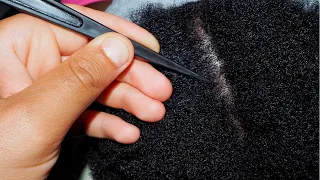 Husband Parting, Scratching & Checking My Very Curly 4C Hair & Scalp | ASMR