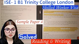 Trinity College London - ISE I (B1) Integrated Reading & Writing ||Extended Task 4  |Tips | UKVI