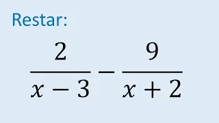 Resta de fracciones con diferente denominador polinomios   ejemplo 01