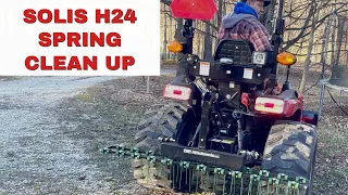 SPRING CLEANUP WITH THE SOLIS H24 COMPACT TRACTOR AND CMP ATTACHMENTS 3-POINT DETHATCHER