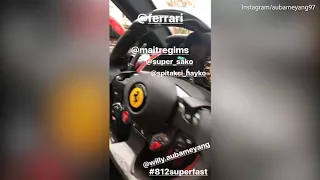 Dortmund player Aubameyang shows off Ferrari with his brother