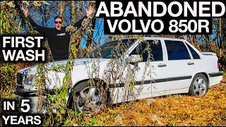 Detailing an ABANDONED Volvo 850R Left In The Woods For Over 5 Years!