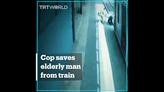 Indian cop saves elderly man from approaching train and slaps him