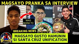 Breaking: Magsayo Nagsalita, Wala Sa Radar Si Rey Vargas, UNification Ang Target Kay Leo Santa Cruz