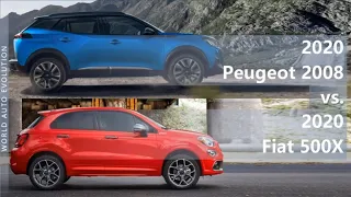 2020 Peugeot 2008 vs 2020 Fiat 500X (technical comparison)