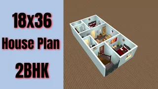 18x36 House Design 2BHK || 2 Bed Small House Plan || 18x36 House Plan || Small House Design