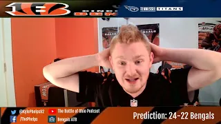 A Bengals fan reacts to Bengals CLUTCH playoff victory over Tennessee Titans