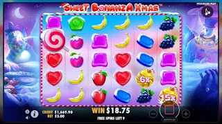 Big Win on Casino Slot Sweet Bonanza Xmas Slot 🤩🤩🤩