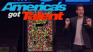 Steven Brundage: Magician Baffles Audience with Giant Wall of Rubik's Cubes