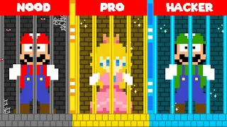 Super Mario NOOB vs. PRO. vs. HACKER: Team Mario PRISON CHALLENGE!