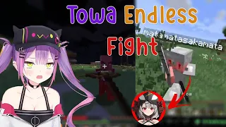 Towa Couldn't Start in New Minecraft Server Peacefully.... Towa VS Chloe and Pillager!!!