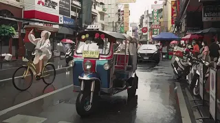 Heavy Rain IN Chinatown Bangkok, Thailand (Walking Tour 4K)