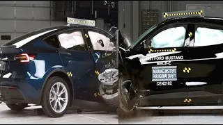 Mustang Mach E vs Tesla Model Y - Crash Test