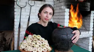 Cooking CABBAGE ROLLS and  ANCIENT MEAT DISH in the village oven! Food in Ukraine