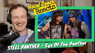 Vocal Coach REACTS - STEEL PANTHER "Eye Of The Panther" (LIVE on AGT season 18 Premier)