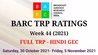 BARC TRP Ratings Week 44 (2021) : Full TRP Report