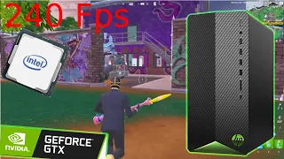 GTX 1660  Hp Pavilion gaming desktop Fortnite fps Test Chapter 4 performance mode ( 240 FPS CAP)