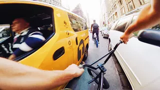 *RAW FOOTAGE*  RIDING BMX ALL OVER NYC STREETS