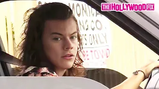 Harry Styles From One Direction Drives Himself To The Studio For A Solo Recording Session