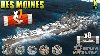 Des Moines 7 Kills & 207k Damage | World of Warships Gameplay 4k