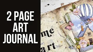 2 page art journal | rice paper, inks, ephemeras and more!!!