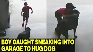 Boy Caught Sneaking Into Garage To Hug Dog