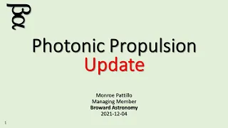 2021 12 04 Photonic Propulsion   Update with News