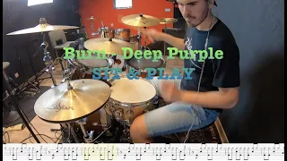 Burn - Deep Purple - Drum Cover + live score / SIT & PLAY