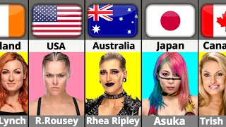 WWE Female Wrestler Nationality | WWE Woman Superstars From Different Countries