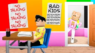 Girl Got Baby Hyper Sent To DETENTION.. She Had A CRUSH On Him! (Roblox Bloxburg)