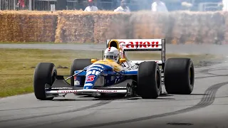 Sebastian Vettel showing his 1992 Williams FW14B & 1993 McLaren MP4/8 F1 Cars at Festival of Speed!