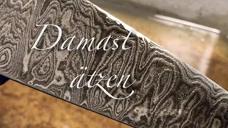 Damascus chef knife 8 | damascus etching, iron 3 chloride, coffee, damascus, knife making