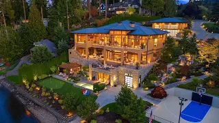 $13,950,000! Incredible Lakefront Estate in Bellevue with breathtaking views from every corner