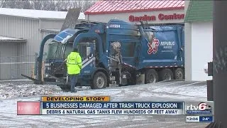 IFD responds after trash truck's natural gas tanks explode