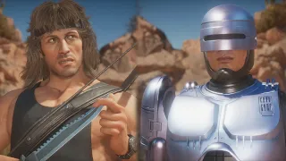 Rambo Vs RoboCop | All Intro/Interaction Dialogues - Mortal Kombat 11