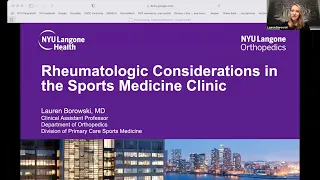 Sports Rheumatology | National Fellow Online Lecture Series