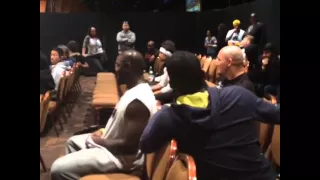Jon Jones and Daniel Cormier heated discussion at the fighters meeting after weigh ins