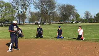 Short hop drills for infielders