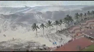 Durban beach closed due to high waves DRAMATIC AERIAL VIDEO