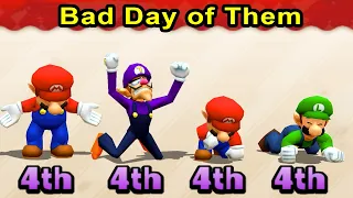 Mario Party The Top 100 - Bad Day of Mario Luigi and Waluigi vs Their Friends
