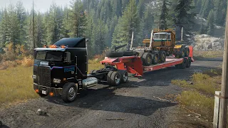 Transporting Pacific P16 with logging trailer PART 2 - SnowRunner